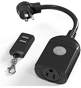 SURNICE Outdoor Wireless Remote Control Outlet with 2 FT Extension Cord, 260 Feet Range, 15 A Hea...