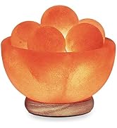 Himalayan Glow Bowl Salt Crystal Lamp with Neem Wooden Base,(ETL Certified), Dimmer Switch |, 5 M...
