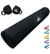 Bear Grips Barbell Pad & Ankle Straps for Cable Machine Combo EVA Foam with Cover Squat Pad and B...