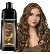 Plantkonw Light Brown Hair Dye Shampoo, 3 In 1 Semi Permanent Hair Color Shampoo for Gray Coverag...