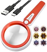 HUIBOER 45X Magnifying Glass with Light, 6 LED Light Modes, 1200mAh Long-Lasting Battery, 4.6 Inc...