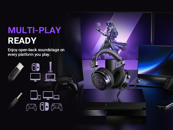 dual 3.5mm and usb connection headset with mic