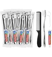 LLHQAMT Travel Toothbrushes with Toothpaste, Disposable Toothbrushes, Hygiene Kits in Bulk with F...