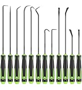 Tnuynoy 12 Pcs Pick Set Mechanic, Hook and Pick Tool Set with Non-Slip Grip, Long and Short Autom...
