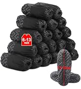 X-Large Shoe Covers Disposable Black 200 Pack (100 Pairs) Fit Shoe Sizes to Men's 13 Non-Slip, Du...