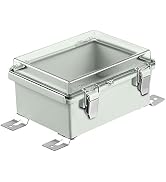 LeMotech ABS Junction Box Hinged Clear Cover Stainless Steel Latch IP67 Waterproof Enclosure with...