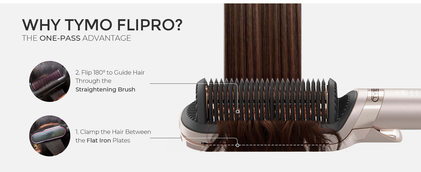 TYMO Flat Iron Hair Straightener Brush