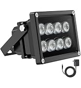 Univivi IR Illuminator 90 Degree Wide Angle 8-LEDs IR Infrared Light 850nm Infrared Illuminator f...