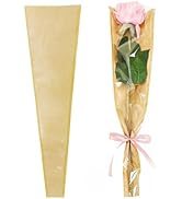 PABCK 50 Pcs Flower Bouquet Wrapping Paper Bags Brown Kraft Paper Floral Wrapping Sleeves for Val...