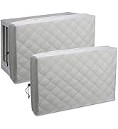 HOXHA 2 Pack Indoor Air Conditioner Cover for Window Units, Inside Window AC Covers Double Insula...