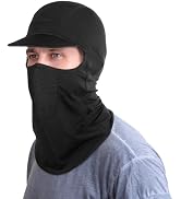 MELASA Balaclava Face Mask with Brim for Men Sun Protection, Cycling Cap with Neck Gaiter for Cyc...