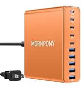 USB C Charger Fast Charger, 65W USB C Laptop Charger 10 Port for IPhone16 (Orange)