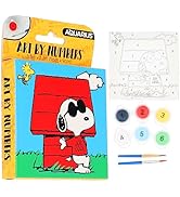 AQUARIUS Peanuts Snoopy Joe Cool Micro Art by Numbers Kit (3.5 x 3.5 in) Paint by Number Canvas, ...