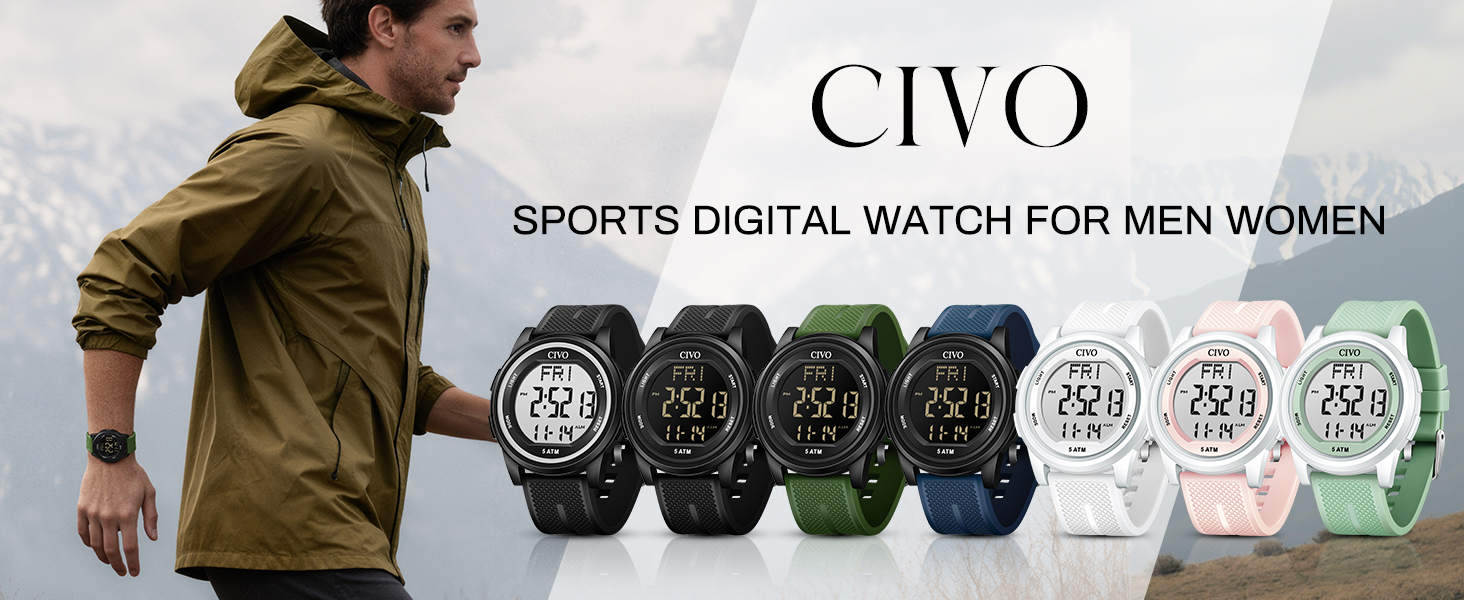 Digital Watches for Men Outdoor Waterproof Sport
