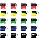 AOUTACC 20 Pack CPR Face Shield Mask, Keychain Mask Disposable Emergency Kit CPR Face Shields Poc...