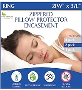 king size zippered waterproof pillow protectors encasement 2pack 20x36