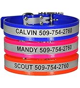 GoTags Reflective Waterproof Dog Collars Personalized, Engraved with Pet Name and Phone Number, E...