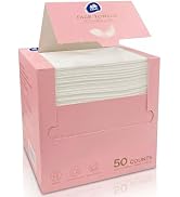 Vinda Face Towels, Disposable, XL facial towels, 50 Count - Thick 100% Rayon Fabric Dry Wipes for...