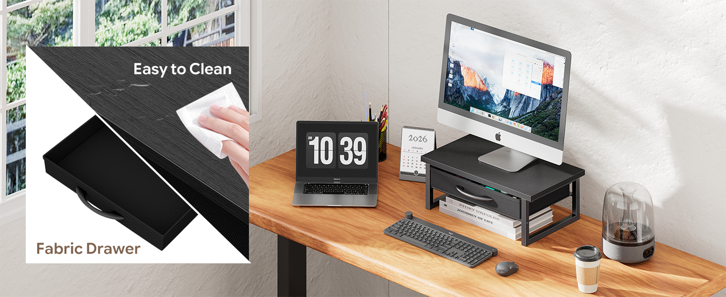 Computer Monitor Stand Riser Desk Organizer with Drawer