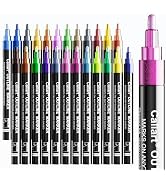 Caliart 24 Colors Outline Markers Shimmer Glitter Pens, Doodling Marker Set for Adults Artists, C...