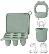 Socub Silicone Baby Fruit Food Feeder & Baby Food Freezer Tray Set, milk Popsicle Molds for Baby ...