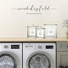 Black and white Laundry Labels for Jars in laundry room