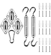 Amagenix 6 Inch Shade Sail Hardware Kit for Triangle Sun Shade Sail Installation, 304 Grade Stain...