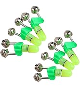 GANPUB 6Pcs LED Fishing Alarms with Twin Bells - Night Light Bite Indicators for Rod Tips and Mul...