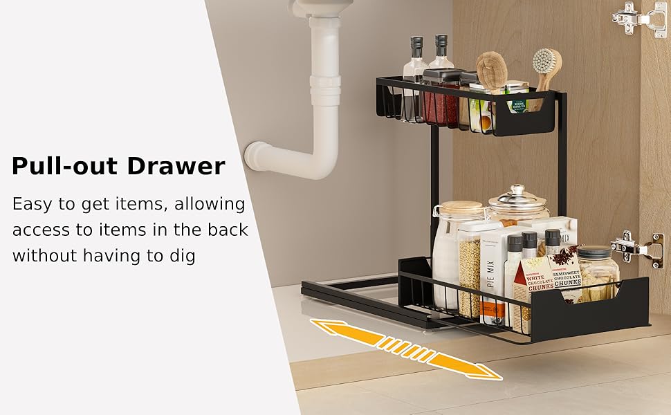 pull out cabinet organizer under bathroom sink
