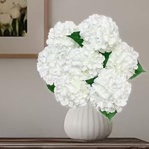 faux white hydrangeas