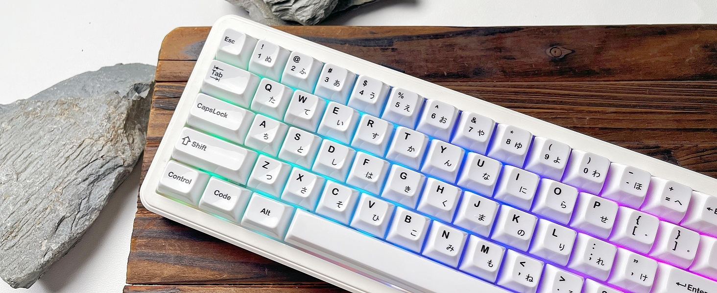 White Keycaps Ceramic Style PC Glossy Jelly Keycap for Mechanical Keyboard