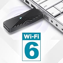 wireless 6 Wifi-6 AX 5GHz Dual Band USB Adapter OFDMA MU-MIMO