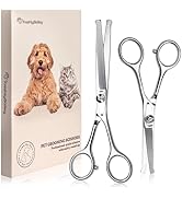 Freshly Bailey Pet Grooming Scissors Set With Round Tips For Dogs & Cats - Professional Grade She...