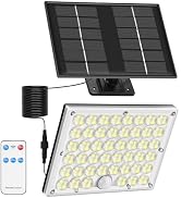 HLCZLUZ Solar Lights Outdoor Waterproof Motion Sensor Security Lights with Remote, 3 Modes 184 LE...