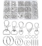 325PCS FIVEIZERO Keychain Making Kit - Keychain Clips with Key Rings, Lobster Claw Clasps, Swivel...