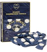 FCAEON Compressed Towel Tablets 9"X7.5" 100 PCS Individule Wrapped Disposable Cleansing Travel Si...