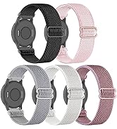 5 Pack Stretchy Nylon Watch Bands Compatible with Garmin Venu 2S/Vivoactive 4S/Venu 3S/Vivomove 3...