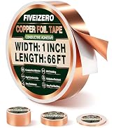FIVEIZERO Copper Foil Tape 1 Inch x 66 FT, Conductive Adhesive Copper Shielding Tape for Guitar, ...