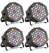 JAJALUYA LED Par Lights 36 LED Stage Lights 7 Modes RGB DJ Lights with Sound Activated Remote and...