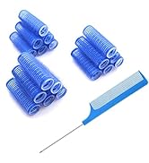MOODKEY 18PCS Self Grip Small Hair Curlers Heatless Roller Hair Curlers Pro Salon Hairdressing Cu...