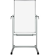 XBoard Magnetic Mobile Whiteboard, Double Sided Magnetic Dry Erase White Board on Wheels, Large H...
