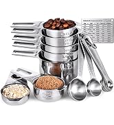 Measuring Cups, U-Taste Measuring Cups and Spoons Set of 15 in 18/8 Stainless Steel : 7 Measuring...