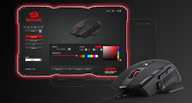 Redragon M925 gaming mouse with programmable software for PC play enables tailored control