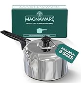 Magnaware Cast Aluminum Sauce Pan with Lid 2 Quart - Multipurpose Lightweight Saucepan with 2 Sid...