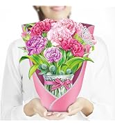 Airpark Mothers Day Gifts Pop Up Flower Card, 3D Carnation Bouquet Mothers Day Cards for Mom Wome...