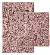 Bathroom Rugs Sets 2 Piece,Super Absorbent Chenille Bath Mats and U-Shaped Toilet Rug,Strong PVC ...