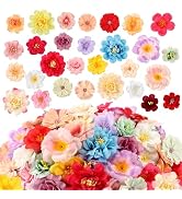 210 Pcs Mini Silk Flower Heads Small Fake Rose Daisy Faux Flowers Bulk for Crafts Artificial Loos...
