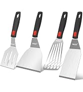 Beijiyi Stainless Steel Spatula Set, 4 Pack Small Metal Turner Spatulas for Kitchen Use, Cooking ...