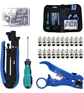 TLS.eagle Coax Cable Crimper Kit Compression Tool Coax Cable Crimper Kit Adjustable RG6 RG59 RG11...