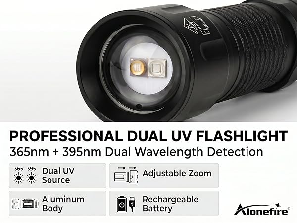 365nm&395nm UV Flashlight
